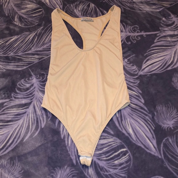 Fashion Nova Ribbed Cream Bodysuit - Picture 7 of 8